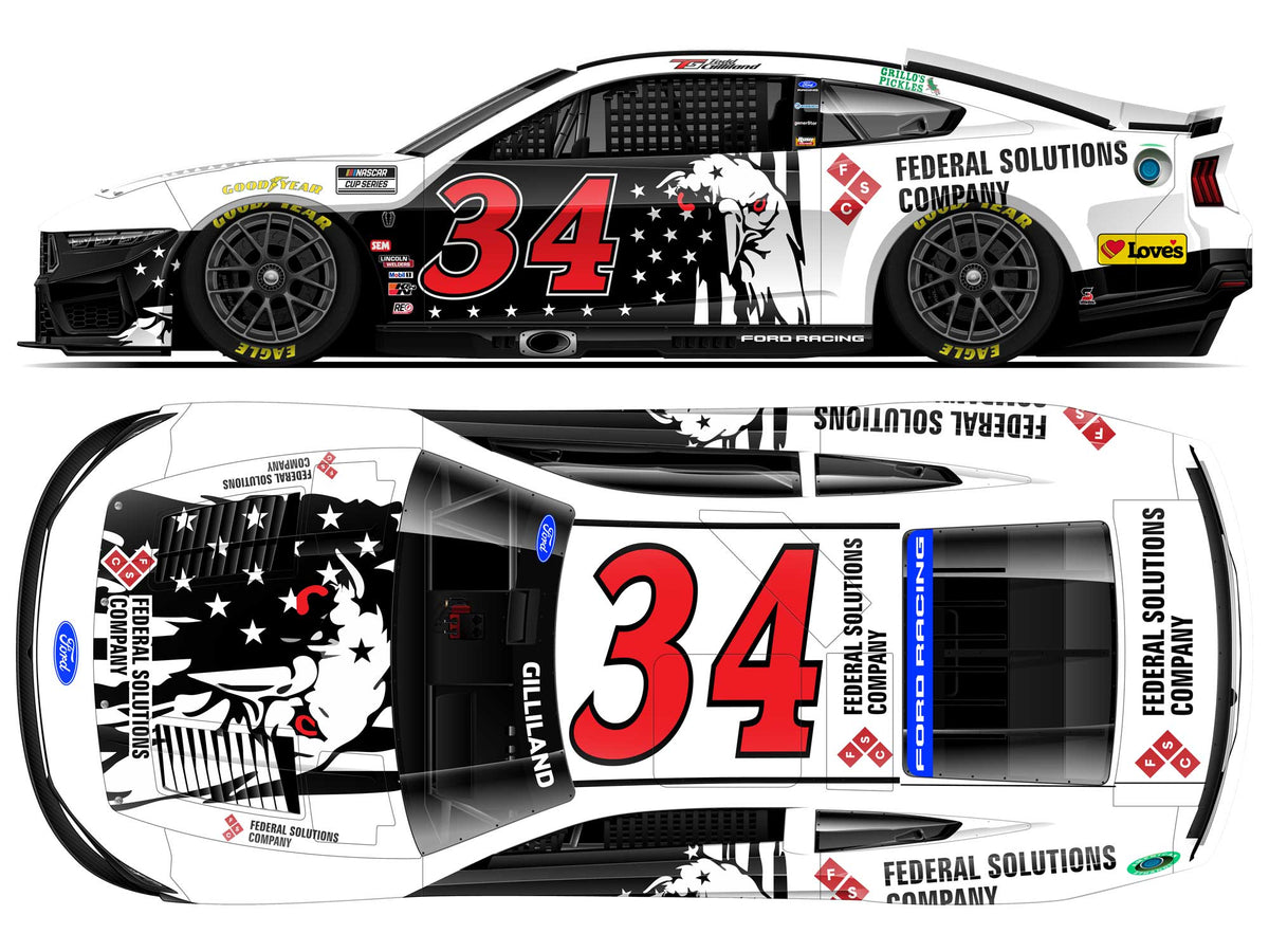 *PREORDER* 2026 Todd Gilliland #34 Federal Solutions Company Ford Mustang 1/64 NASCAR Diecast Chassis
