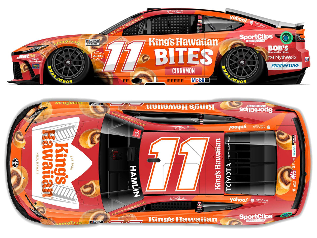 *PREORDER* 2026 Denny Hamlin #11 King's Hawiian Cinnamon Bites Toyota Camry 1/24 Color Chrome NASCAR Diecast