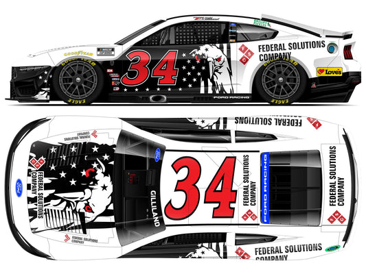 *PREORDER* 2026 Todd Gilliland #34 Federal Solutions Company Ford Mustang 1/24 Color Chrome NASCAR Diecast