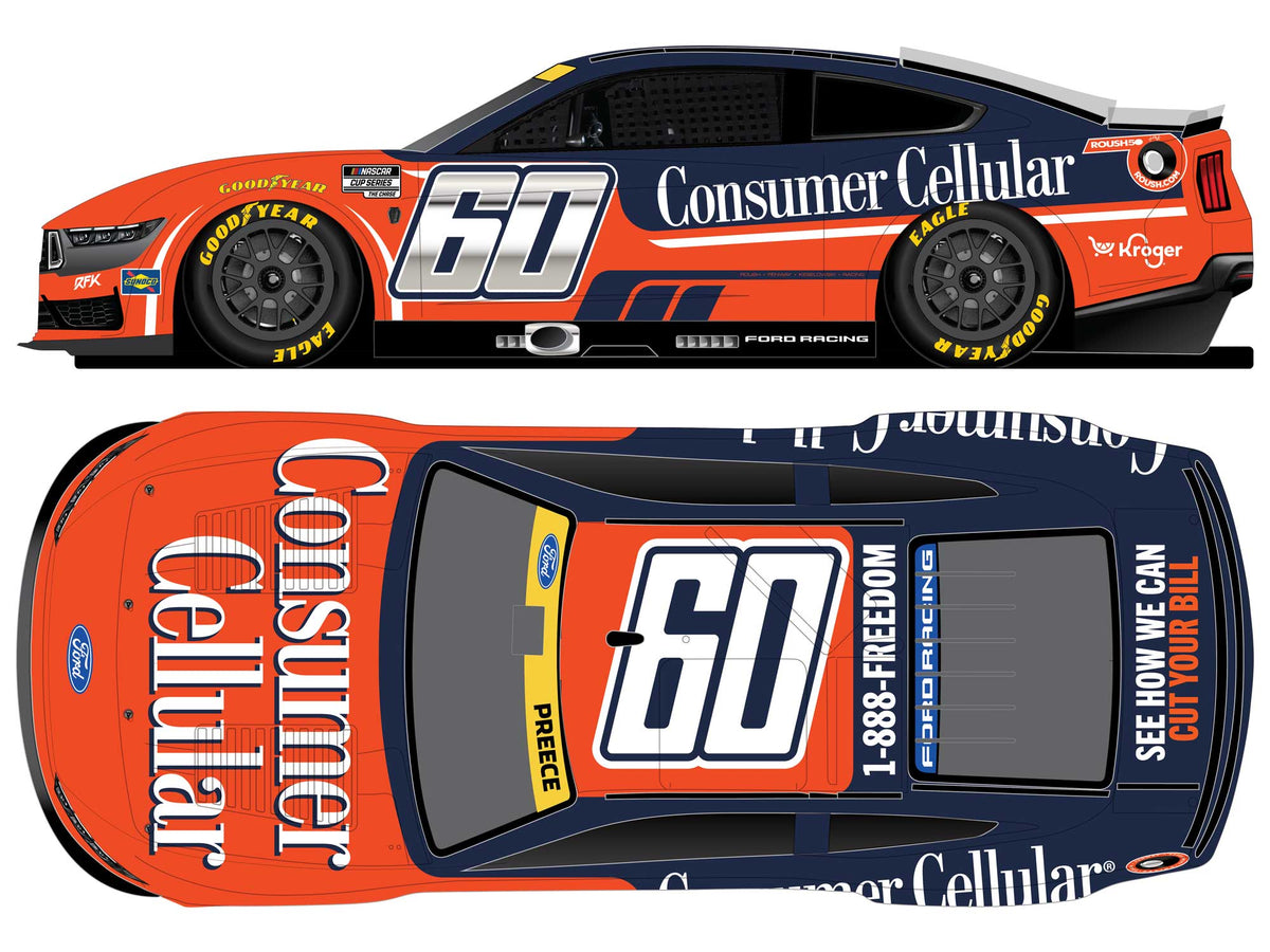 *PREORDER* 2026 Ryan Preece #60 Consumer Cellular Ford Mustang 1/24 ELITE NASCAR Diecast FOIL NUMBER