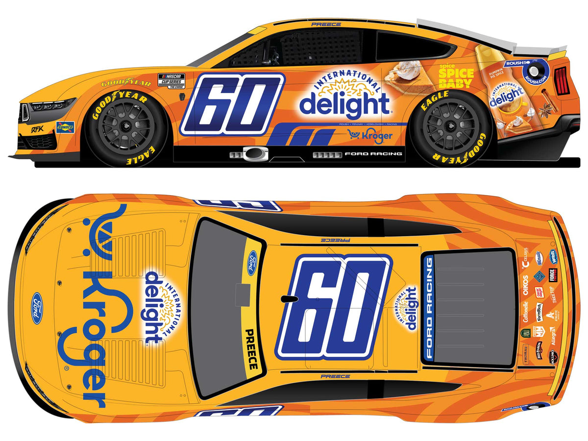 *PREORDER* 2026 Ryan Preece #60 Kroger / International Delight Pumpkin Spice Ford Mustang 1/24 Color Chrome NASCAR Diecast FOIL NUMBER