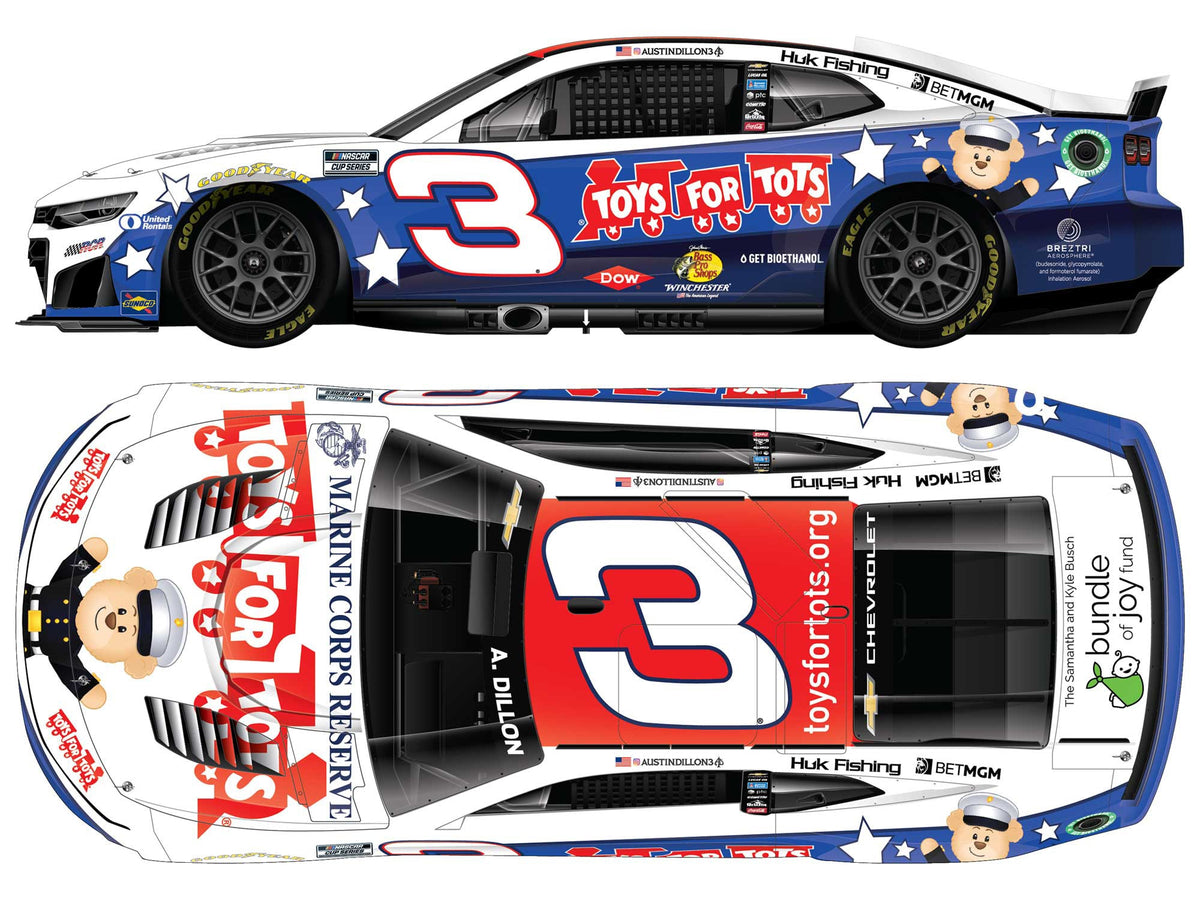 *PREORDER* 2026 Austin Dillon #3 Toys For Tots Chevrolet 1/24 Color Chrome NASCAR Diecast