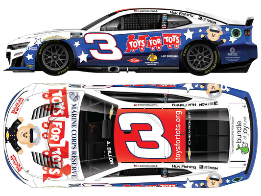 *PREORDER* 2026 Austin Dillon #3 Toys For Tots Chevrolet 1/24 Standard Finish NASCAR Diecast