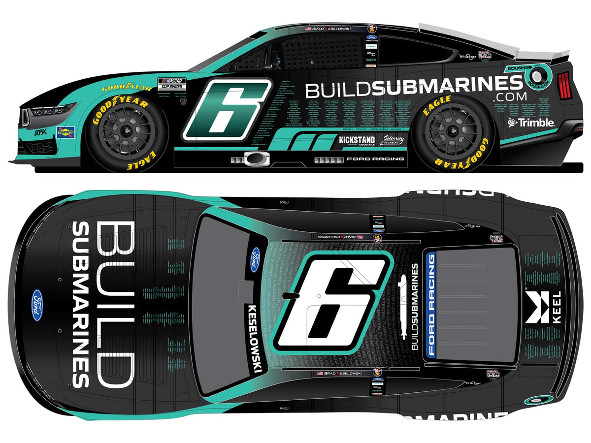 *PREORDER* 2026 Brad Keselowski #6 Build Submarines Tribute to Veterans Ford Mustang 1/24 Standard Finish NASCAR Diecast FOIL NUMBER