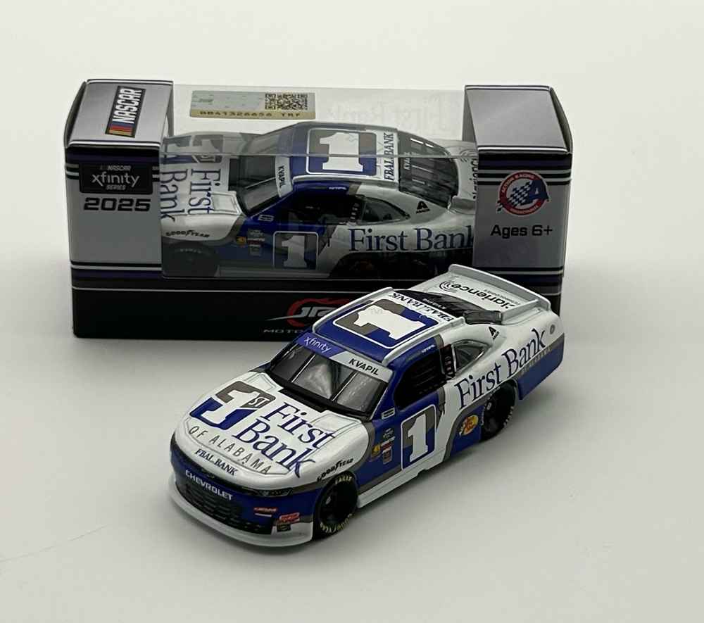 2025 Carson Kvapil #1 First Bank of Alabama Chevrolet 1/64 NASCAR Diecast